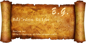 Bénics Gilda névjegykártya